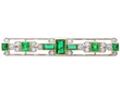 Edwardian Bar Brooch with Emeralds and Diamonds