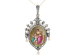 Victorian Enamel Pendant Brooch with Pearls
