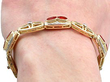 Fire Opal gold bracelet wearing
