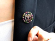 Heart Brooch on Jacket