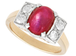Ruby Cabochon Ring with Diamonds for Sale