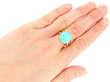 Vintage Yellow Gold Turquoise Ring wearing