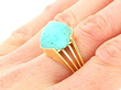 Vintage Yellow Gold Turquoise Ring on hand