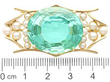 Birks Brooch with Aquamarine and Pearls size