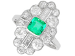 Art Deco Emerald and Diamond Ring 