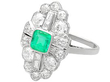 Art Deco Emerald and Diamond Ring