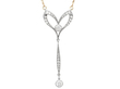 1920s Diamond Drop Pendant Necklace in Yellow Gold