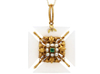 Antique White Agate Pendant in Yellow Gold for Sale