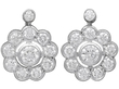 Antique Diamond Cluster Earrings in White Gold