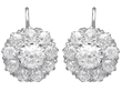 Floral Cluster Diamond Earrings in Platinum for Sale