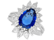 Pear Cut Sapphire Ring with Marquise Diamonds