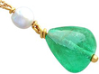 yellow gold emerald and pearl pendant