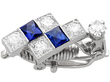 Art Deco Platinum Diamond & Sapphire Earring