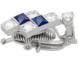 Platinum Diamond & Sapphire Earring
