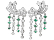 Emerald and Diamond Multi Dangle Earrings