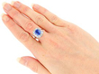 Cushion Cut Sapphire Ring with Diamonds wearing