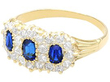 Victorian Sapphire and Diamond Triple Cluster Ring