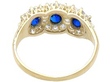 Victorian Sapphire and Diamond Triple Cluster Ring back