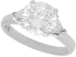 2.14 Carat Diamond Solitaire Ring with Trillion Side Stones