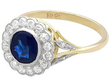 Round Sapphire Cluster Ring in Yellow Gold