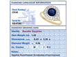Round Sapphire Cluster Ring in Yellow Gold grading card