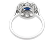 Oval Sapphire Cluster Ring with Baguette Side Stones back