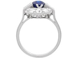 Oval Sapphire Cluster Ring with Baguette Side Stones side