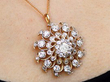 Antique Old European Cut Diamond pendant being worn