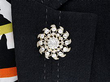 Antique Old European Cut Diamond brooch wearing