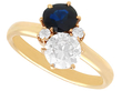 Two Stone Sapphire and Diamond Ring for Sale