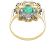 1930s Cabochon Emerald Ring with Diamonds back