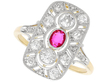 1920s Ruby and Diamond Dress Ring for Sale