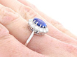 Sapphire and Diamond Cluster Ring