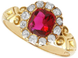 Cushion Cut Ruby Ring in Yellow Gold