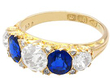 Sapphire and Diamond Five Stone Ring Angle View