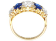 Sapphire and Diamond Five Stone Ring Side View