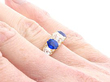 Sapphire and Diamond Five Stone Ring on Hand
