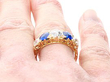 Sapphire and Diamond Ring on Finger