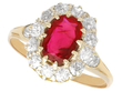 Second Hand Ruby and Diamond Cluster Ring