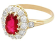1930s Ruby Cluster Ring in Yellow Gold
