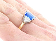 Wearing Certified Ceylon Blue Sapphire Ring with Diamonds