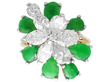Jade and Diamond Floral Cocktail Ring