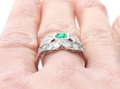 Wearing Art Deco Emerald and Diamond Ring