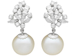 Vintage Cultured Pearl and Diamond Earrings