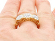4.76 Carat Diamond Trilogy Ring on Finger