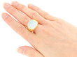 Wearing Opal Ring in Yellow Gold