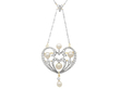 Heart Shaped Pearl and Diamond Pendant - Antique