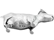 Antique Silver Cow Creamer UK underside