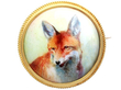 Antique Meissen Fox Gold Brooch for Sale