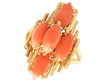 3 Carat Coral Ring in Gold for Sale